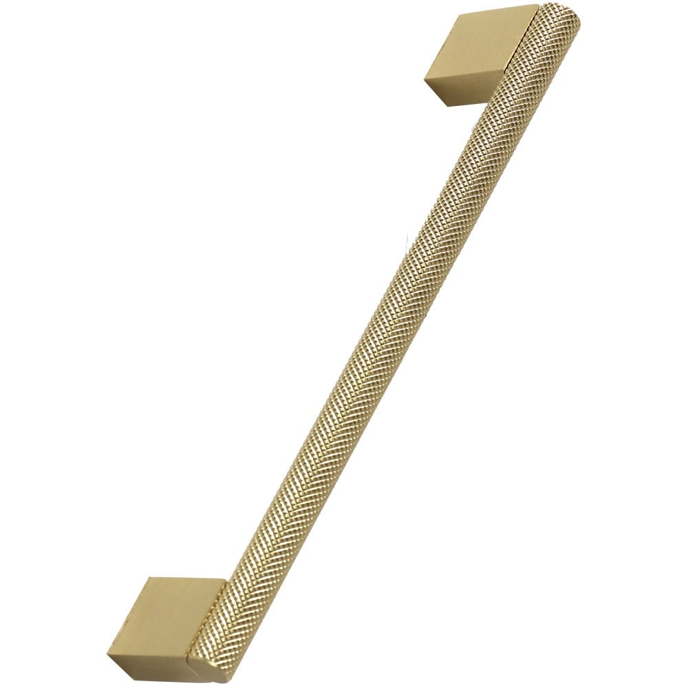 Astini Knurled Brushed Brass Straight Handle 180mm