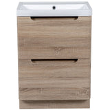 Astini Monza 600mm Country Oak Floor Standing Vanity Unit & Basin
