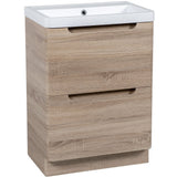 Astini Monza 600mm Country Oak Floor Standing Vanity Unit & Basin