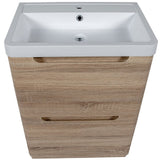 Astini Monza 600mm Country Oak Floor Standing Vanity Unit & Basin