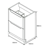 Astini Monza 600mm Country Oak Floor Standing Vanity Unit & Basin