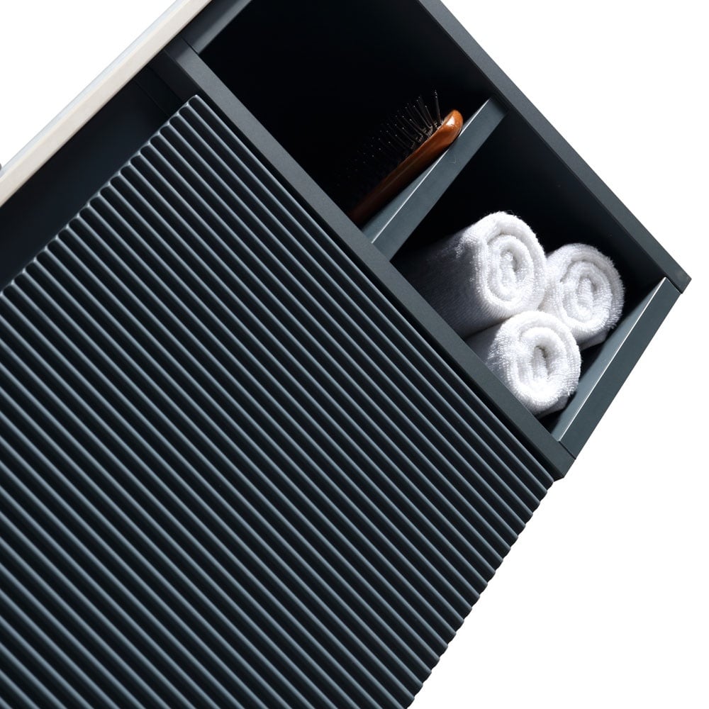 Astini Flauto 800mm Wall Hung Vanity W/ Side Storage & LH Counter Top