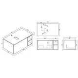 Astini Piatta 800mm Midnight Shadow Wall Hung Vanity W/ LH Side Storage & Counter Top