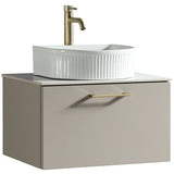 Astini Piatta 600mm Soft Coffee Wall Hung Vanity Unit With Counter Top