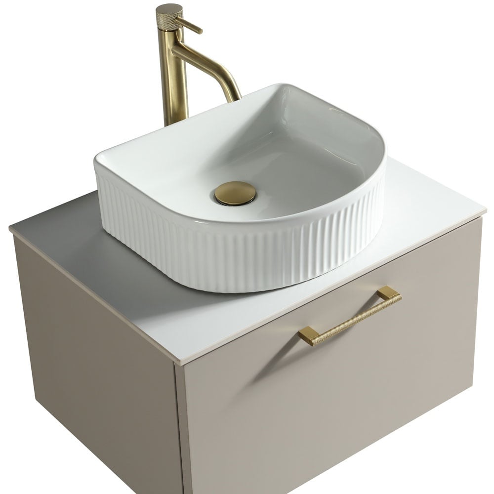 Astini Piatta 600mm Soft Coffee Wall Hung Vanity Unit With Counter Top