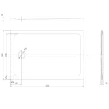 Astini White Rectangular Low Profile Shower Tray 1200x800mm