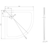 Astini White Quadrant Low Profile Shower Tray 800x800mm