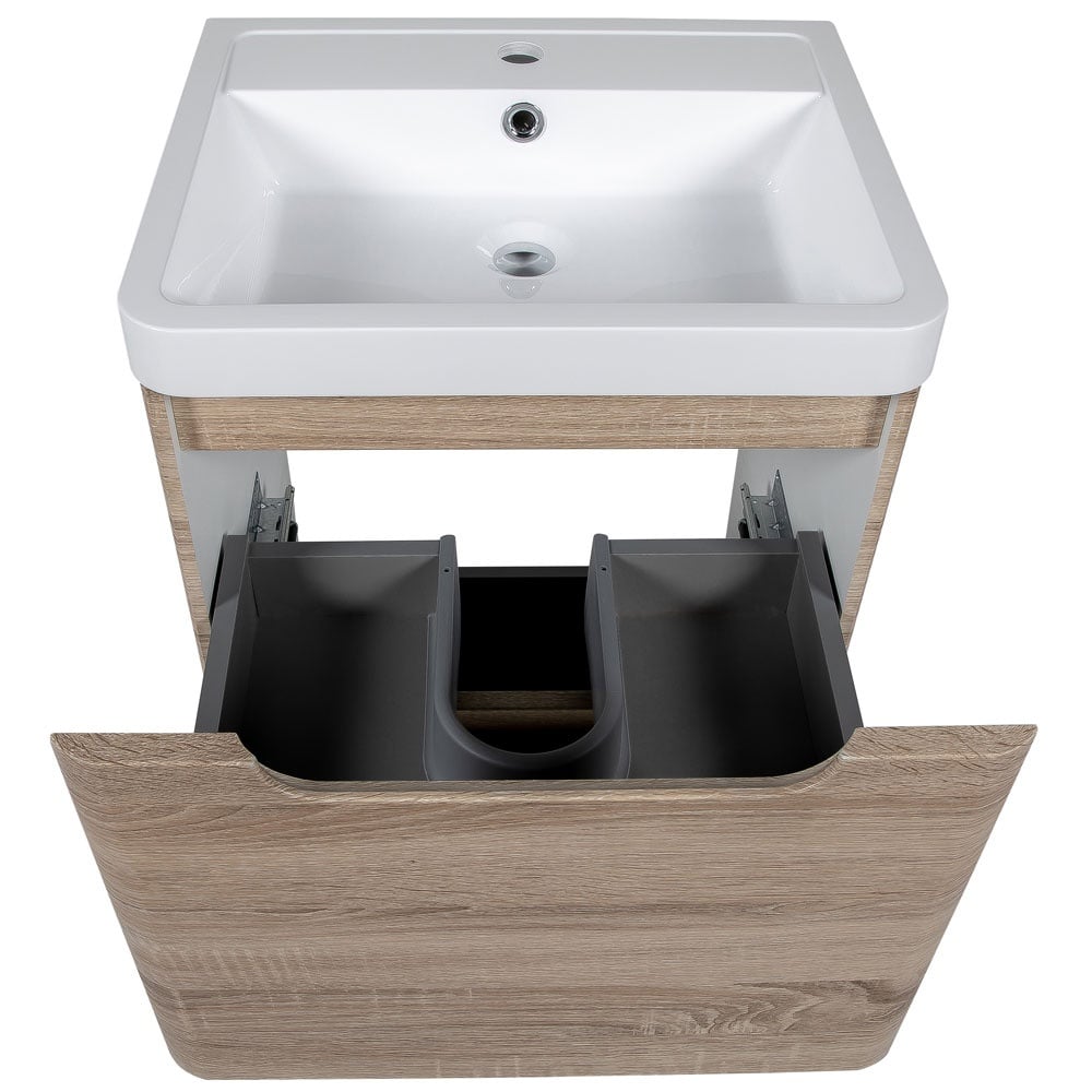 Astini Monza 500mm Country Oak Floor Standing Vanity Unit & Basin