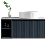 Astini Flauto 800mm Wall Hung Vanity Unit W/ Side Storage & RH Counter Top