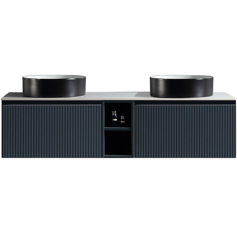 Astini Flauto 1400mm Wall Hung Double Vanity W/ Storage Box & Counter Top