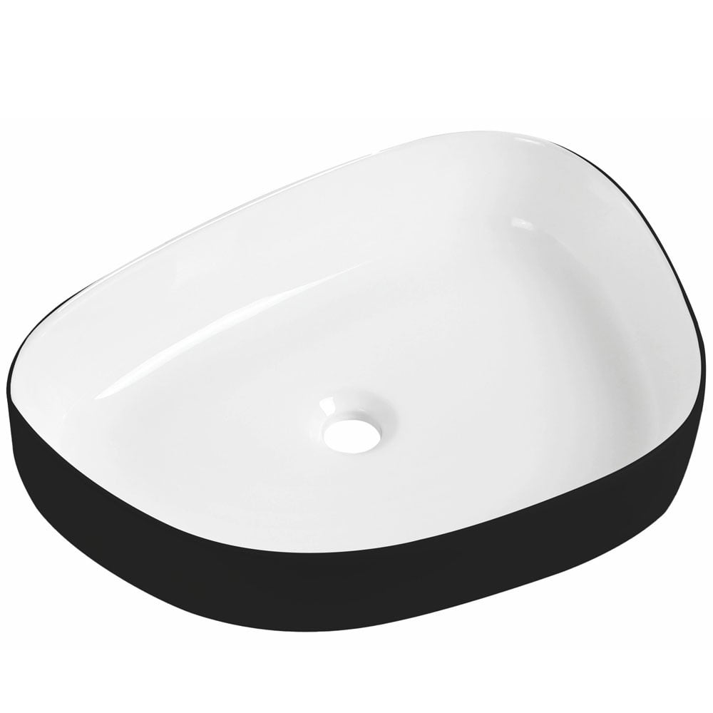 Astini Orca 555x410 Black/White Pebble Countertop Basin
