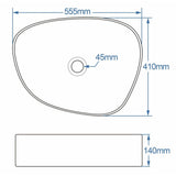 Astini Orca 555x410 Black/White Pebble Countertop Basin