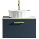 Astini Piatta 600mm Midnight Shadow Wall Hung Vanity Unit With Counter Top