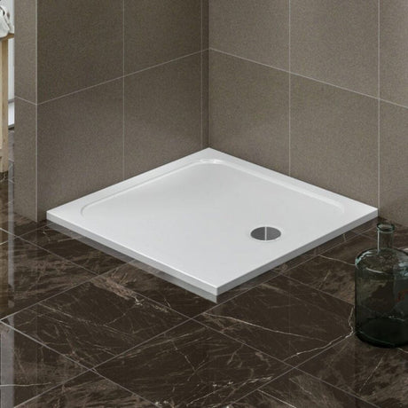 Astini White Square Low Profile Shower Tray 800x800mm