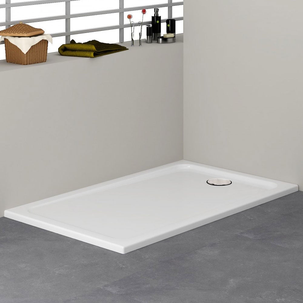 Astini White Rectangular Low Profile Shower Tray 1100x800mm