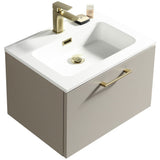 Astini Piatta 600mm Soft Coffee Wall Hung Vanity Unit & Basin