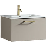Astini Piatta 600mm Soft Coffee Wall Hung Vanity Unit & Basin
