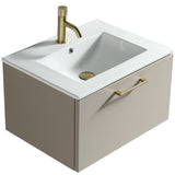 Astini Piatta 600mm Soft Coffee Wall Hung Vanity Unit & Basin