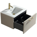 Astini Piatta 600mm Soft Coffee Wall Hung Vanity Unit & Basin