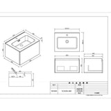 Astini Piatta 600mm Soft Coffee Wall Hung Vanity Unit & Basin