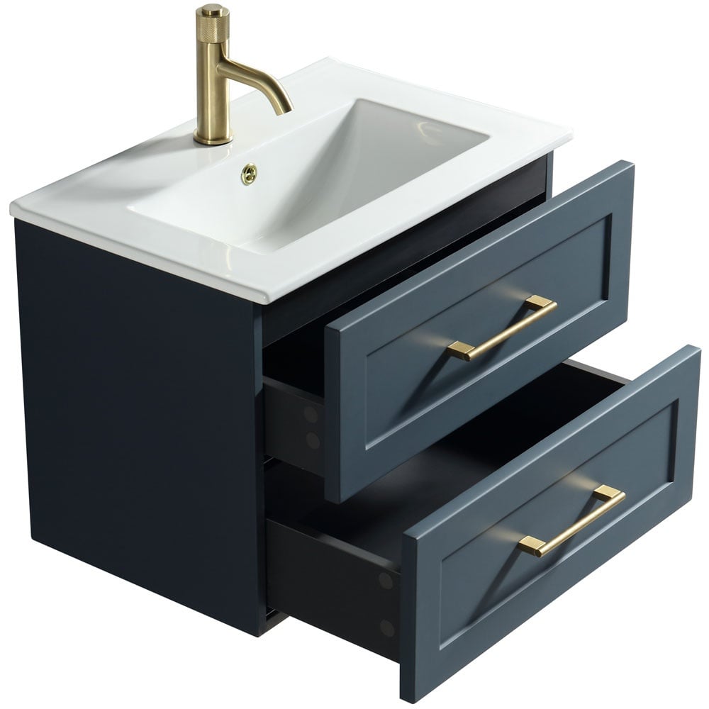 Astini Bakewell 600mm Midnight Shadow Wall Hung Vanity Unit