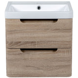 Astini Monza 500mm Country Oak Wall Hung Vanity Unit & Basin