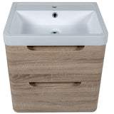 Astini Monza 500mm Country Oak Wall Hung Vanity Unit & Basin