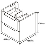 Astini Monza 500mm Country Oak Wall Hung Vanity Unit & Basin