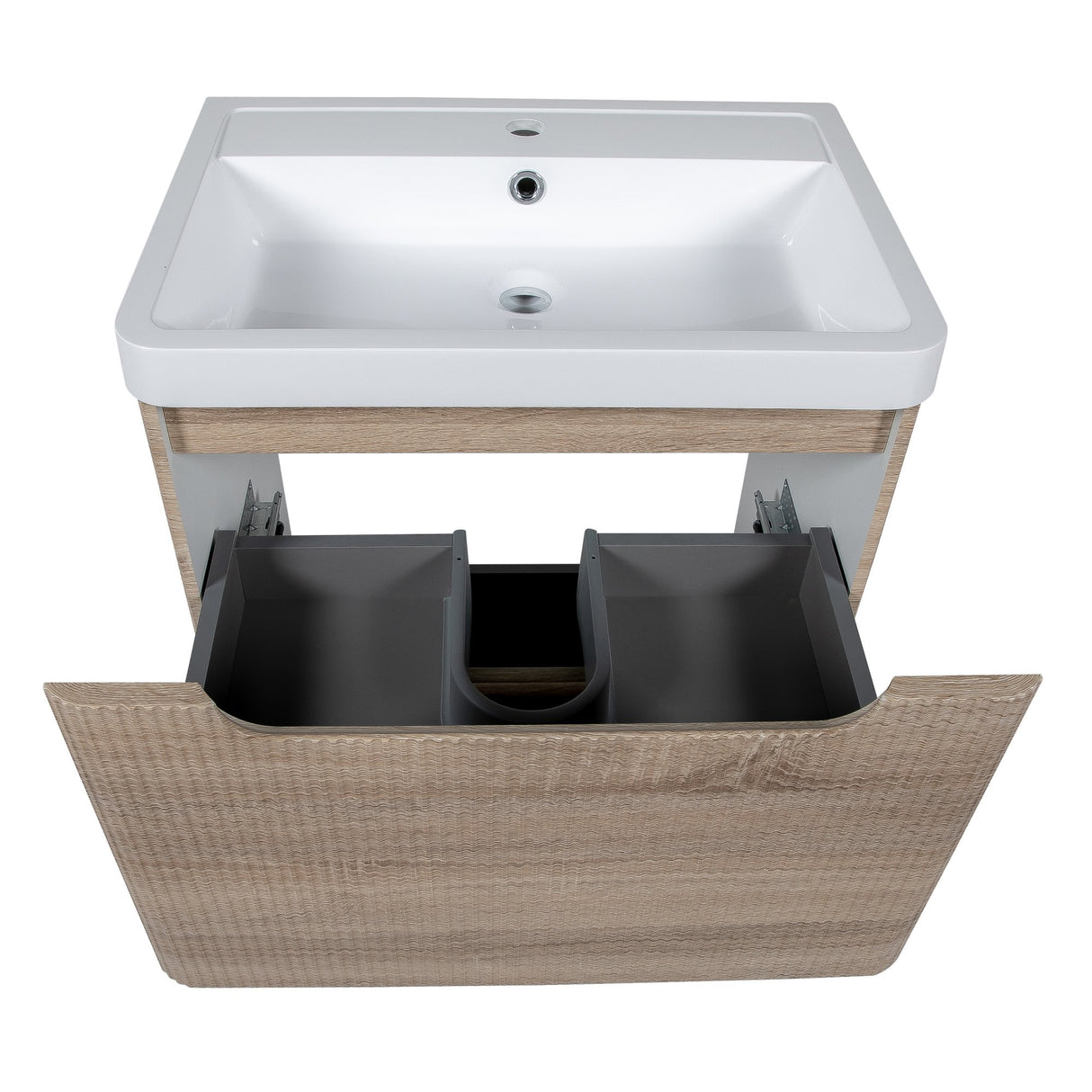 Astini Monza 600mm Fluted Country Oak Floor Standing Vanity Unit