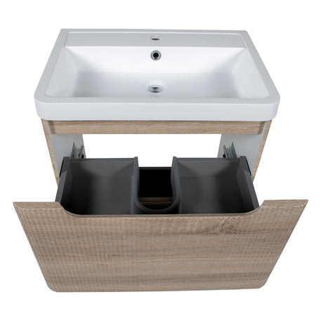 Astini Monza 600mm Fluted Country Oak Floor Standing Vanity Unit