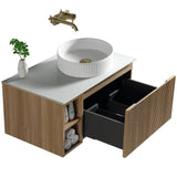 Astini Flauto 800mm Wall Hung Vanity Unit W/ Side Storage & RH Counter Top