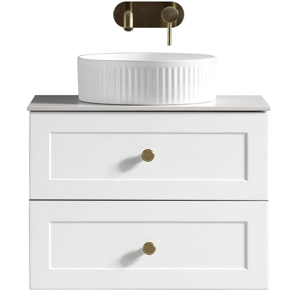 Astini Bakewell 600mm Country Oak Wall Hung Vanity Unit With Counter Top