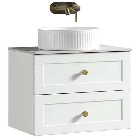 Astini Bakewell 600mm Country Oak Wall Hung Vanity Unit With Counter Top