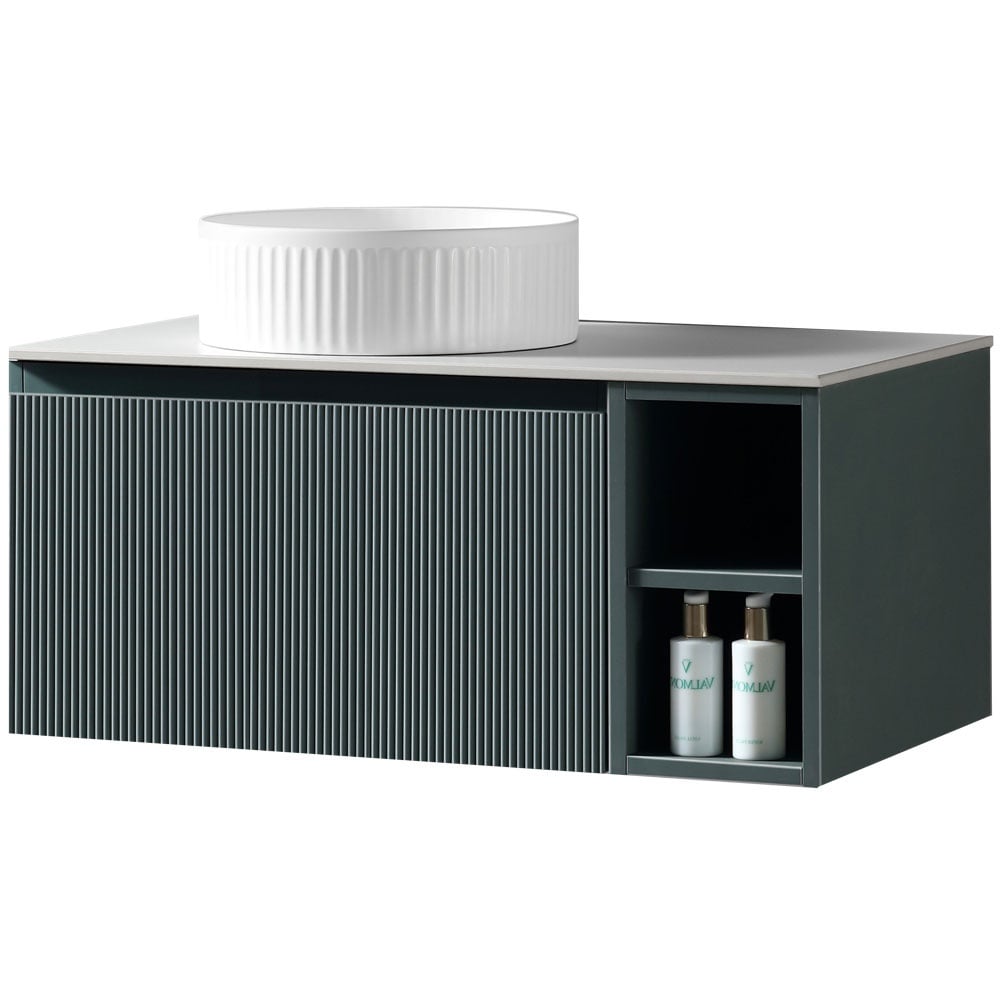 Astini Flauto 800mm Wall Hung Vanity W/ Side Storage & LH Counter Top