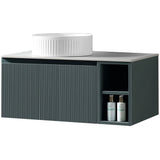 Astini Flauto 800mm Wall Hung Vanity W/ Side Storage & LH Counter Top