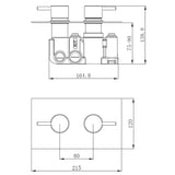 Astini Brushed Bronze Round Concealed Thermostatic Shower Kit