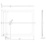 Astini White Rectangular Low Profile Shower Tray 1000x900mm