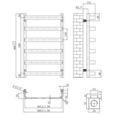 Astini Hastings Brass 800x500mm Heated Towel Rail
