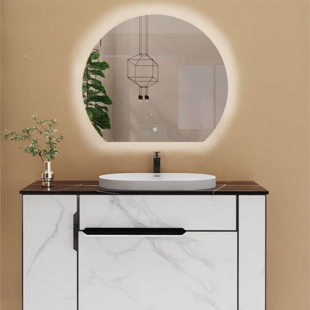 Astini Olive Semi Circle White 700mm LED Tuch Mirror