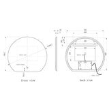 Astini Olive Semi Circle White 700mm LED Tuch Mirror