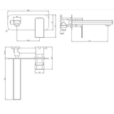 Astini Quadrado Chrome Square Eco Wall Mounted Basin Mixer Tap