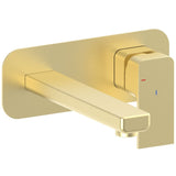 Astini Quadrado Brushed Brass Square Eco Wall Mounted Basin Mixer Tap