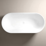 Astini Flauto Matte White Fluted Freestanding Bath Tub & Waste
