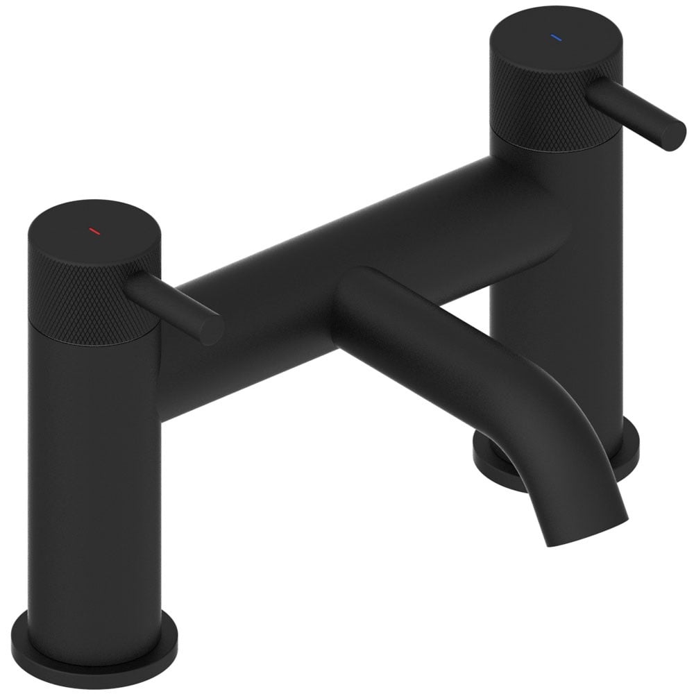 Astini Redondo Matte Black Round Eco Deck Mounted Bath Filler Tap