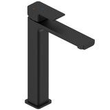 Astini Quadrado Matte Black Square Tall Basin Mixer Tap & Waste