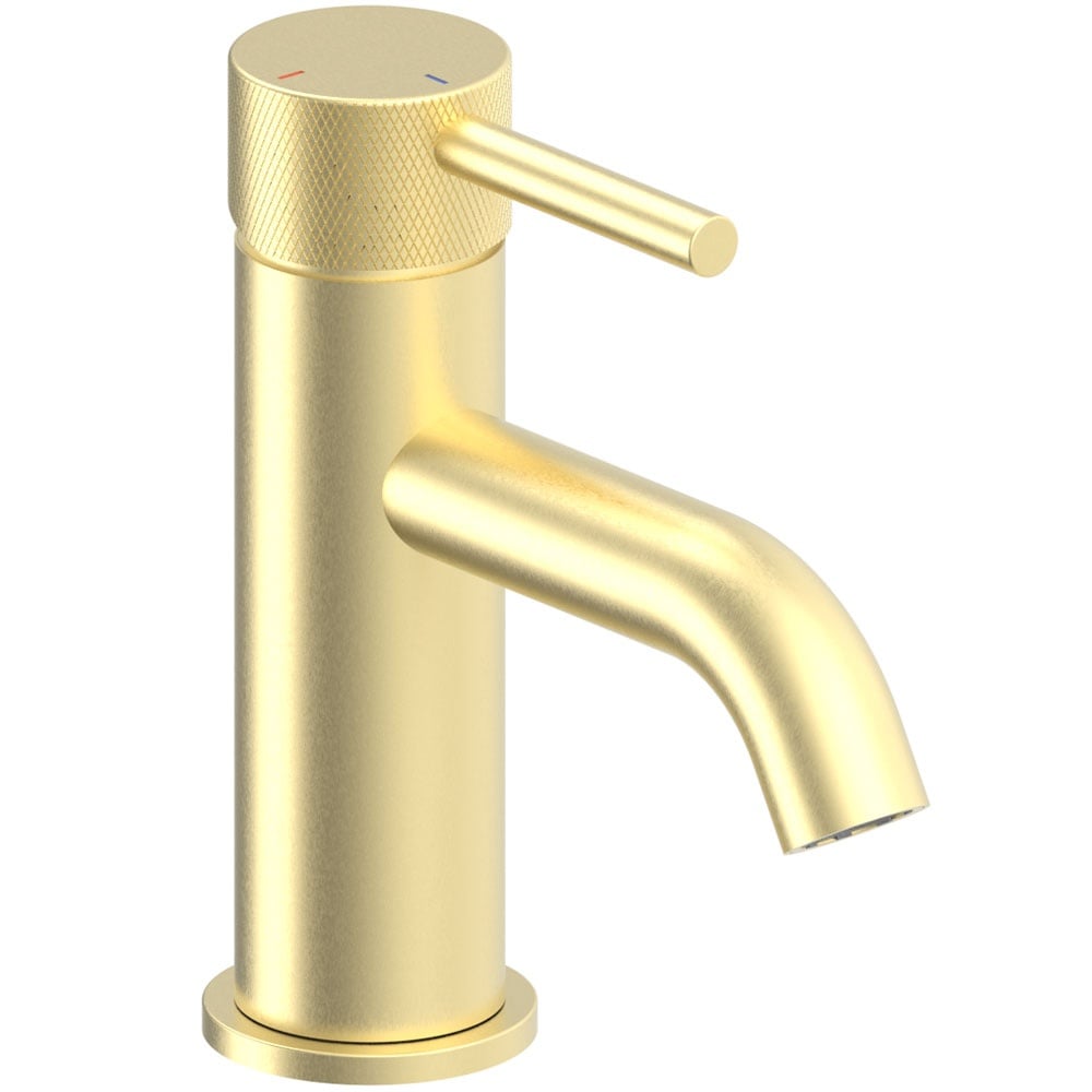 Astini Redondo Brushed Brass Eco Round Basin Mixer Tap & Waste