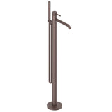 Astini Redondo Brushed Bronze Round Freestanding Bath Tap with Shower Mixer