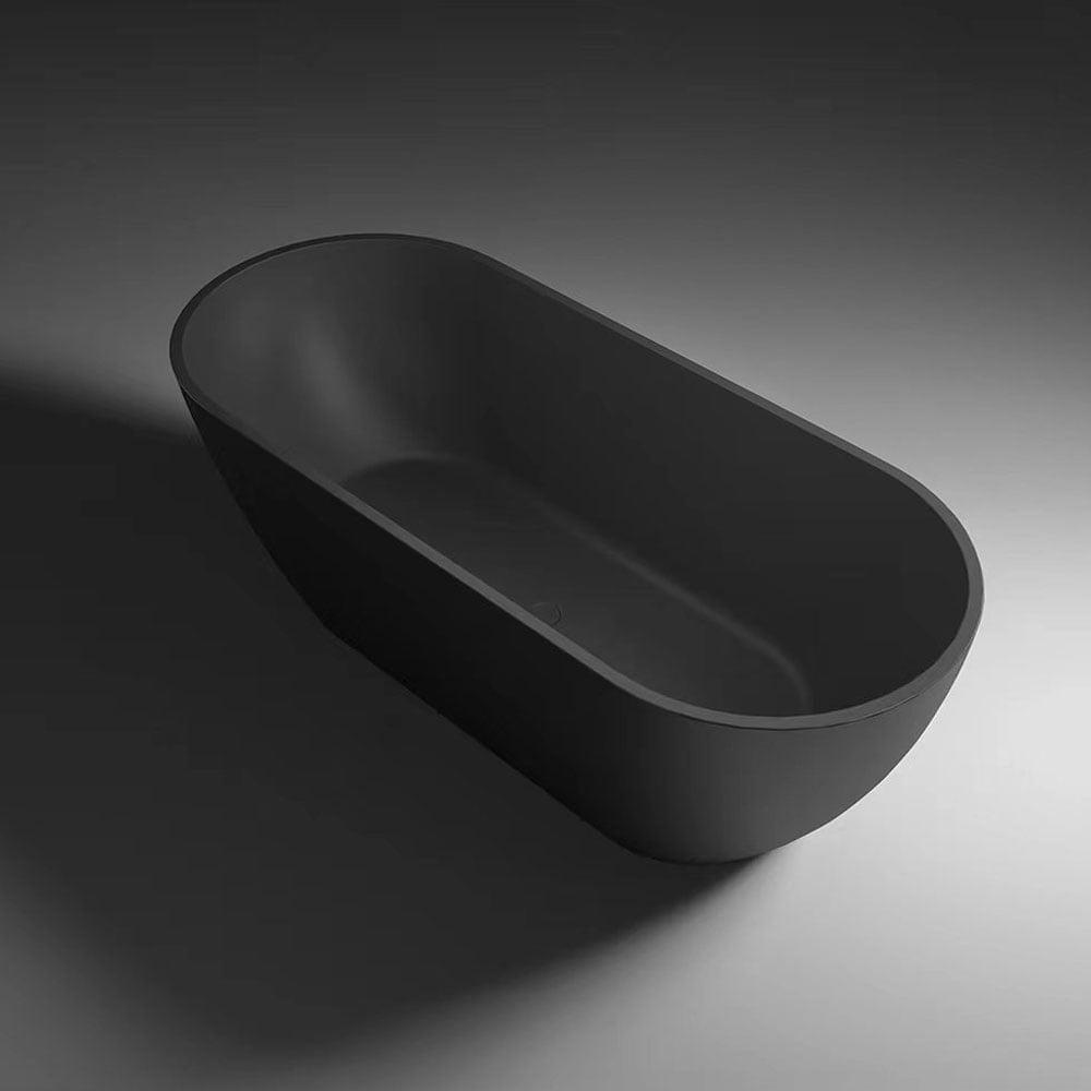 Astini Nero Matte Black Freestanding Bath Tub & Waste