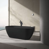 Astini Nero Matte Black Freestanding Bath Tub & Waste