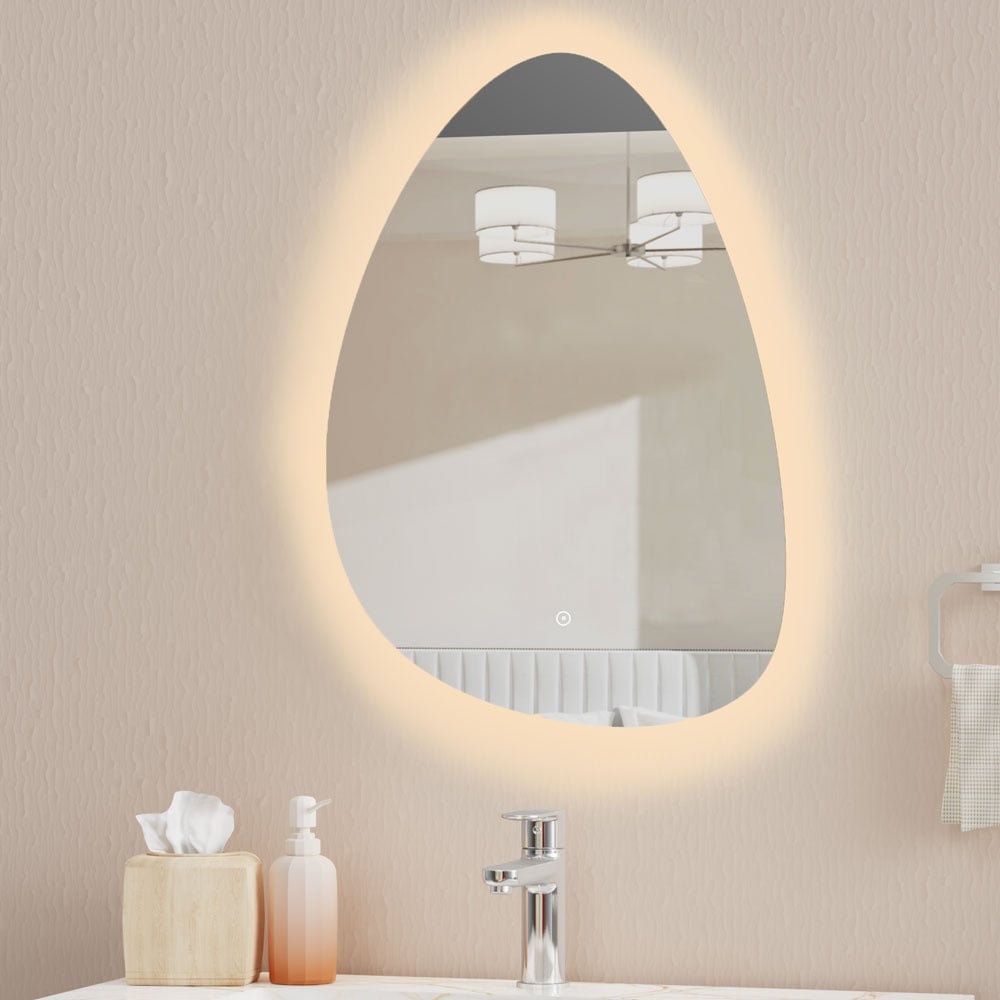 Astini Shophie Brushed Bronze Pebble 500mm LED Tuch Mirror